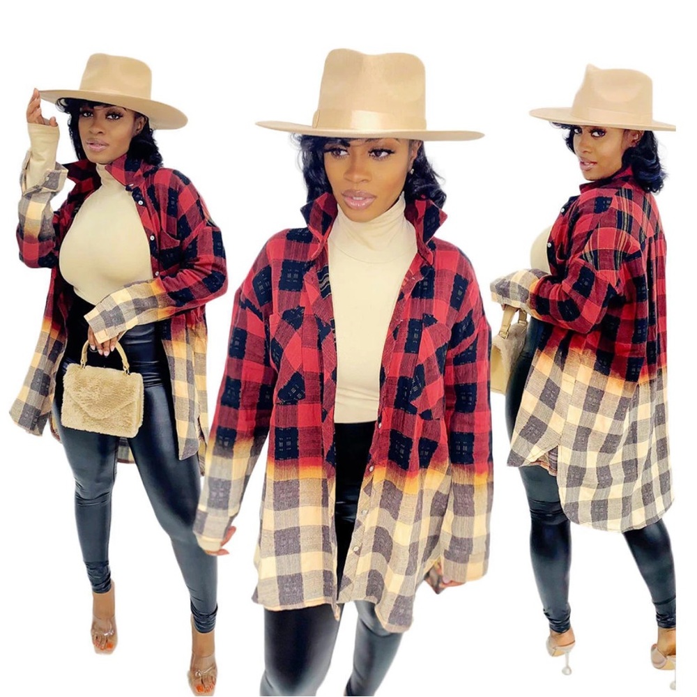 Oversized Plaid Button down Shirt